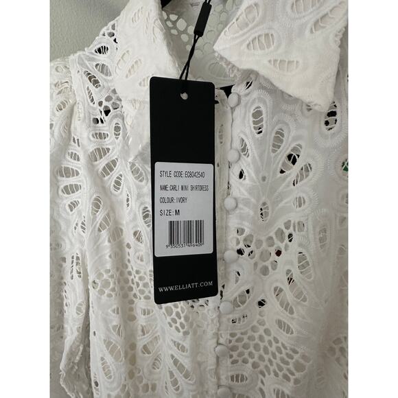 ELLIATT Carli Mini Shirtdress in Ivory - Picture 8 of 11